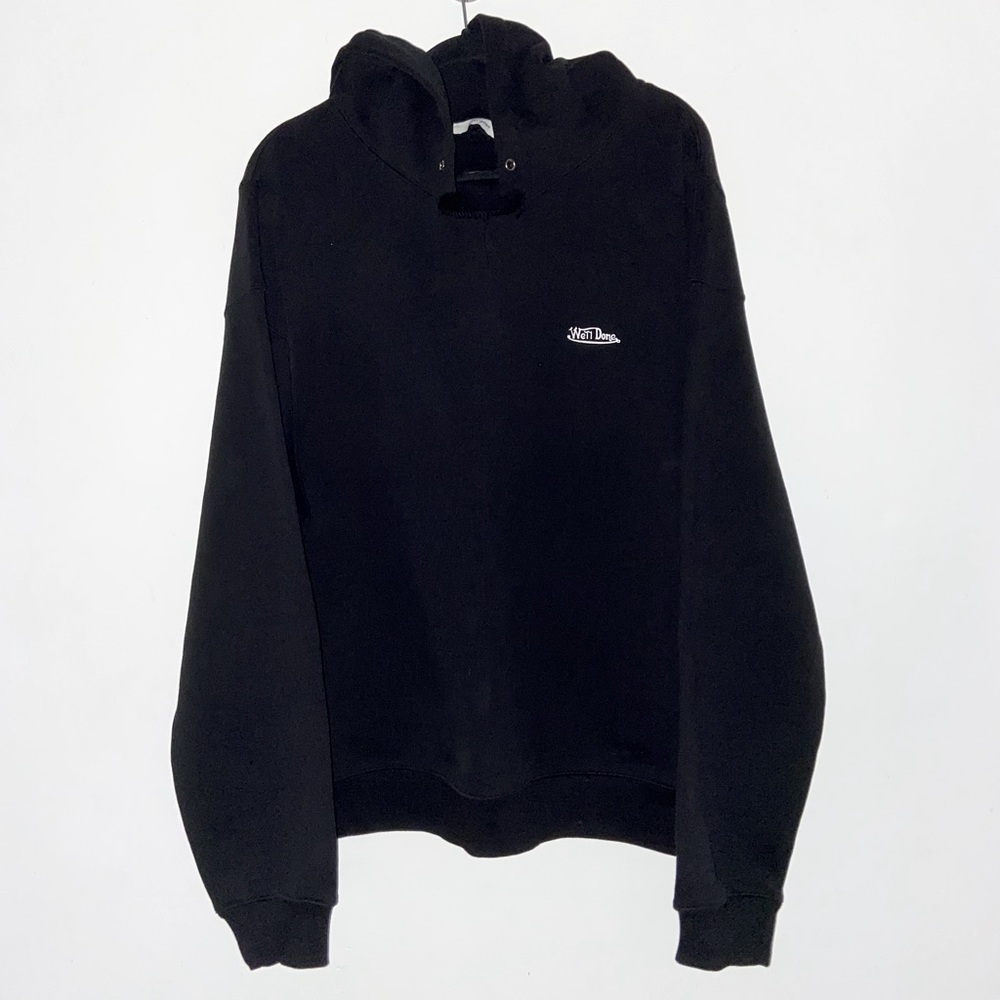 We11done Pullover Logo Hoodie Black Heavy Terry Cotton Unisex OS Pristine boxy‌‍